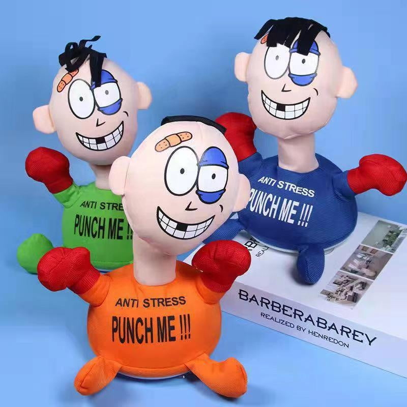 Interactive "Punch Me" Stress Relief Doll - Screaming Villain Plush