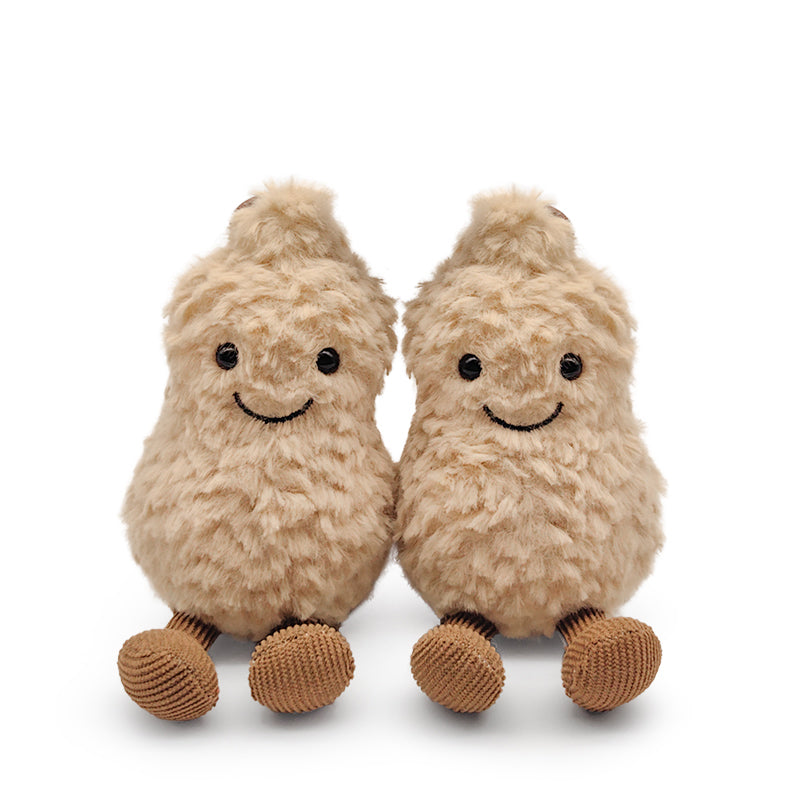 Apathetic Peanut Plush - Weird Food Toy with Long Dangler Legs