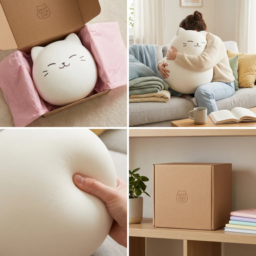 Giant Taba Cat Squishy - Handmade Ultra-Soft Stress Relief Plush