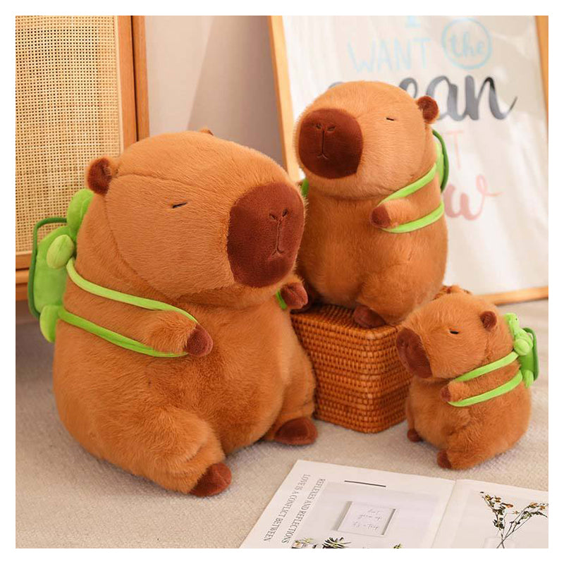 Viral Capybara Plush Toy with Detachable Turtle Backpack - Soft Stuffed Animal Home Decor