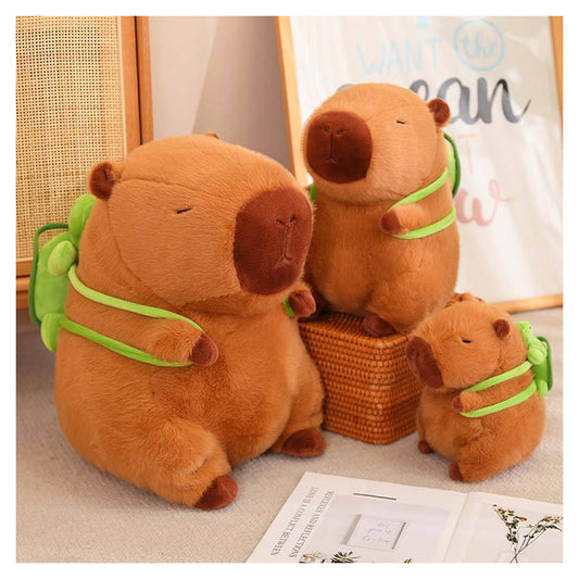 Viral Capybara Plush Toy with Detachable Turtle Backpack - Soft Stuffed Animal Home Decor