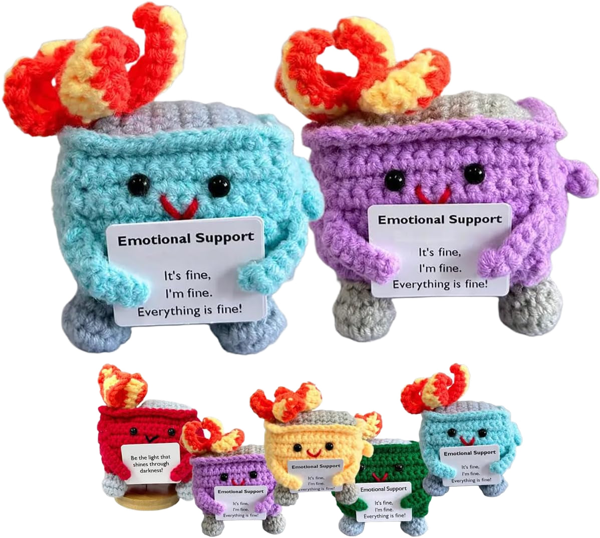 Emotional Support Dumpster Fire Plush - Everything is Fine! Funny Stress Relief Toy