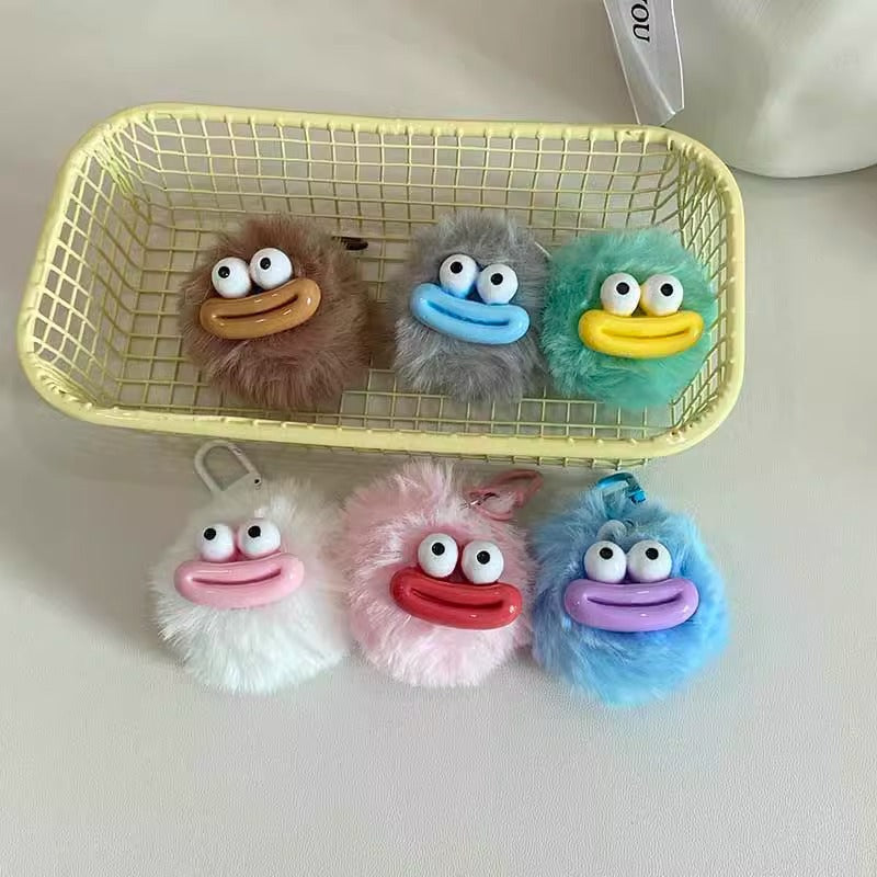 Ugly-Cute Sausage Mouth Monster Keychain - Quirky Bag Pendant