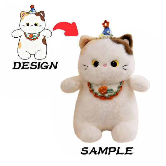 Ugly Cute Chonky Fat Cat Plush Toy - Viral Meme Stuffed Animal Kitten