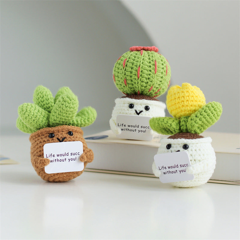 Handmade Emotional Support Succulent - Positive Vibes Desk Buddy
