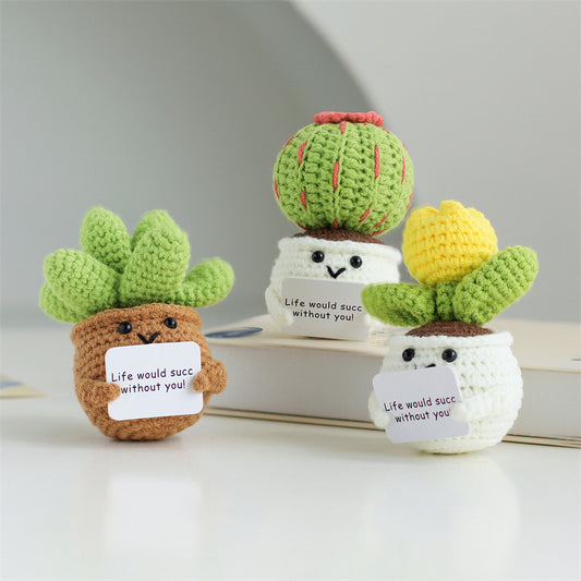 Handmade Emotional Support Succulent - Positive Vibes Desk Buddy