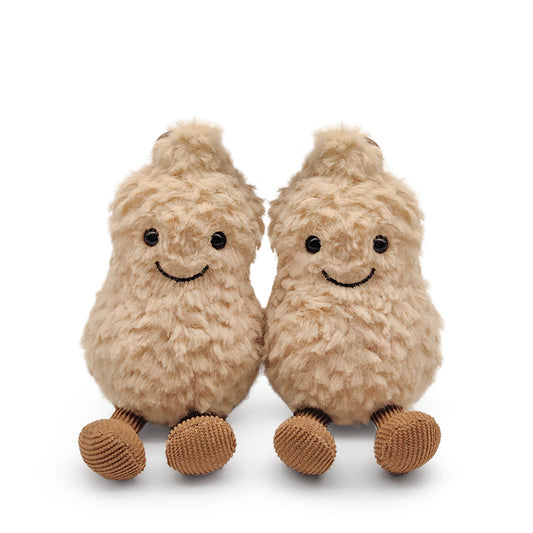 Apathetic Peanut Plush - Weird Food Toy with Long Dangler Legs
